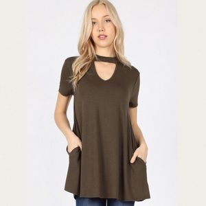 Zenana Choker Neck Top